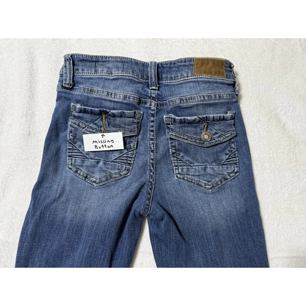 Daytrip Womens 28‎ Virgo Bootcut Jeans Blue Stitch Medium Wash Denim 28x29.5